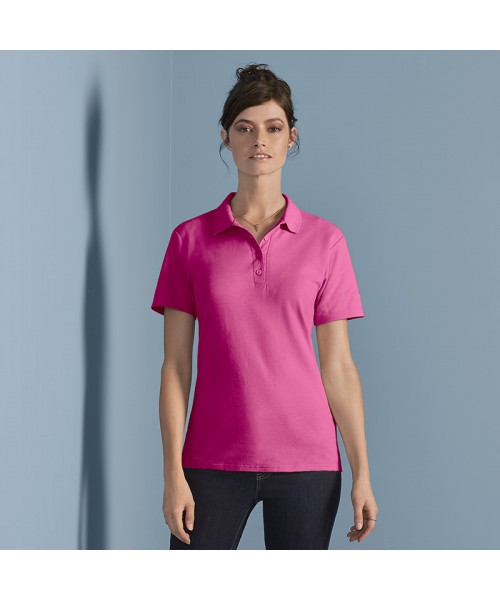 Plain Women's softstyle double piqué polo Gildan 177 GSM